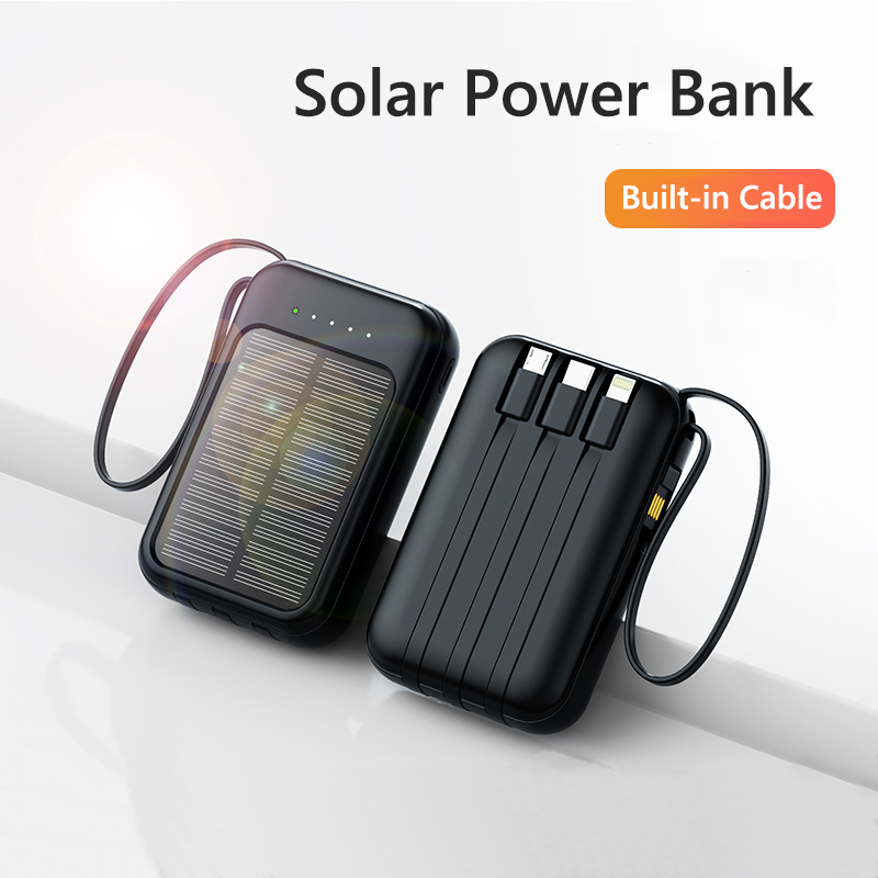 Usb Charger Dynamo - 50000mAh Solar Power Bank Built Cables