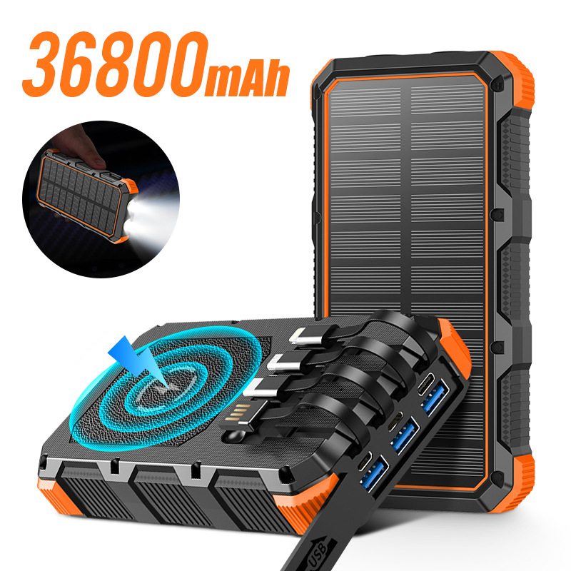 Usb Charger Dynamo - Solar Power Bank 36800mAh with Cable